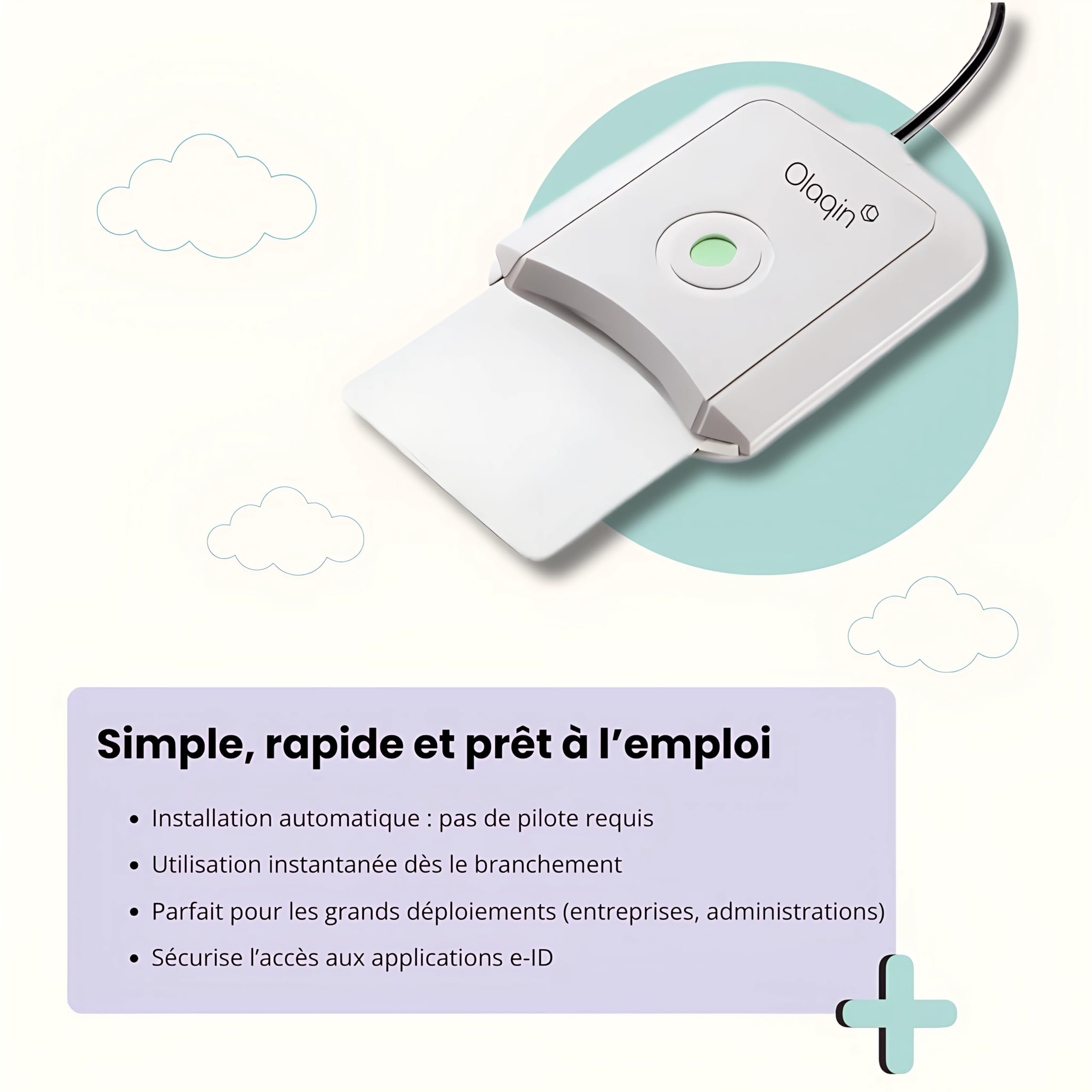 Lecteur de Carte Vitale Monofente Fixe LITEO Plug and Play USB A