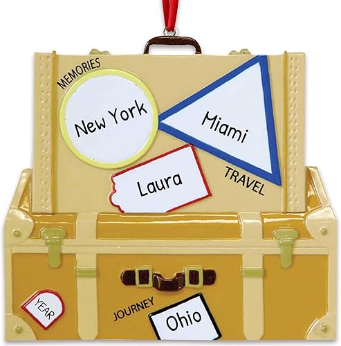 Miniatura 4 de Adorno de viaje personalizado 2024  Adorno de avión, adorno de Navidad de viaje, adorno de mapa del mundo, adorno de viaje, equipaje de viaje,