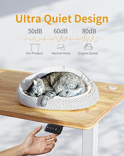 Miniatura 4 de CubiCubi Escritorio eléctrico de pie, 63 x 24 pulgadas de altura ajustable, escritorio ergonómico para oficina en casa, estación de trabajo para