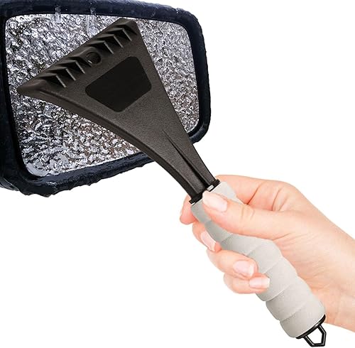 Miniatura 7 de pologmase Raspador de hielo pala de nieve automotriz con agarre ergonómico de esponja  Herramienta portátil para eliminar nieve helada para ventana