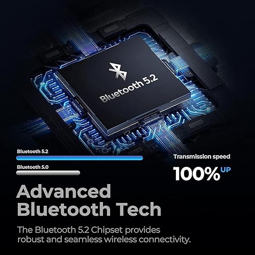 Miniatura 5 de Auriculares Bluetooth de doble micrófono AI con cancelación de ruido para teléfonos celulares, 10 días de espera 30 horas HD conversación Bluetooth