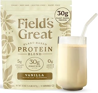 Vanilla Pea Protein Powder – 30g Vegan Protein for Muscle Support with 5...