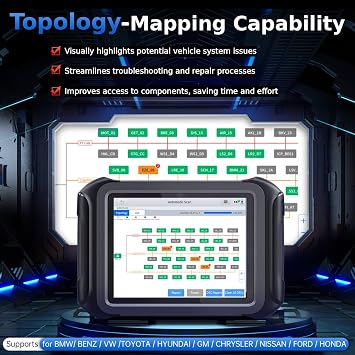 XTOOL D9S 2.0 ECU Coding Bidirectional Scan Tool, AI-Assisted OE Level Automotive Scanner, Topology Map, PMI, 45+ Resets, FCA/CAN FD/DoIP, Professional Full System Diagnostic Scanner, 3 Years Update
