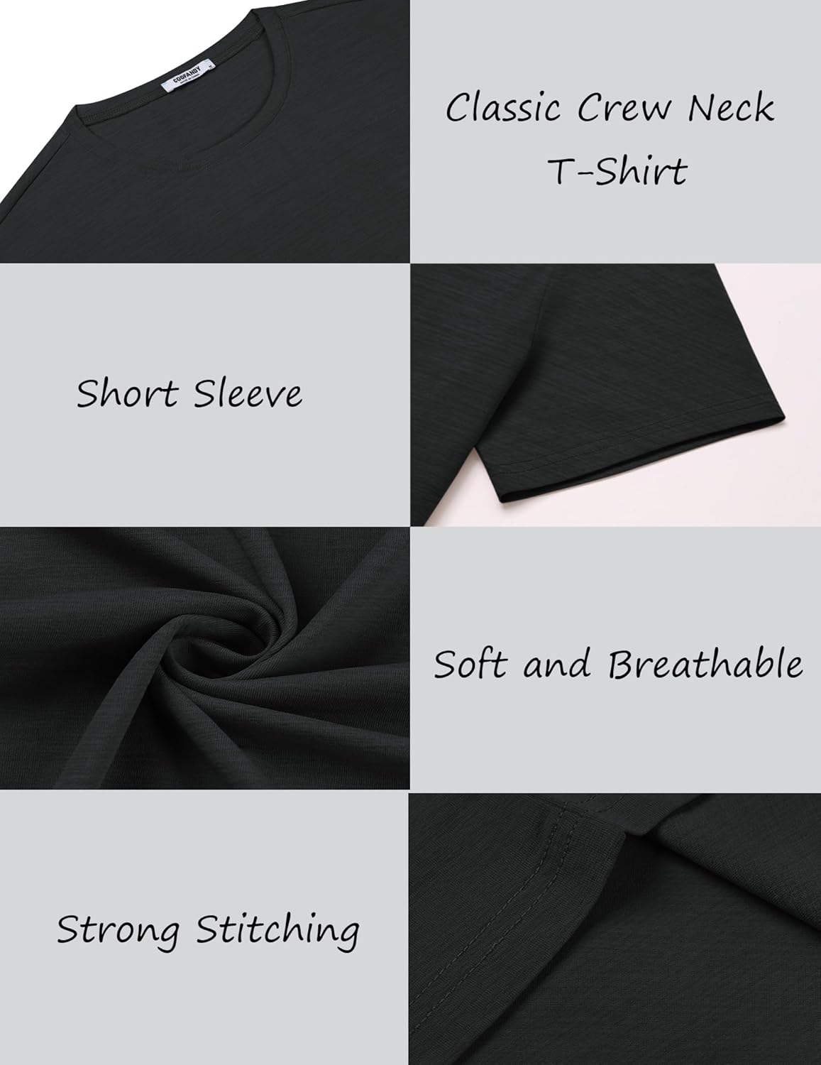 COOFANDY Men's T Shirt Short Sleeve Classic Crew Neck T-Shirt Casual Summer Basic Tee Shirts - Image 5