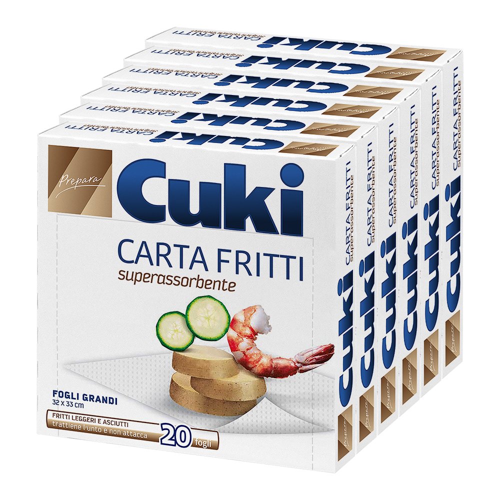 Cuki Papier Fritti super absorbant en feuilles 32 x 33 cm - 6 paquets de 20 feuilles