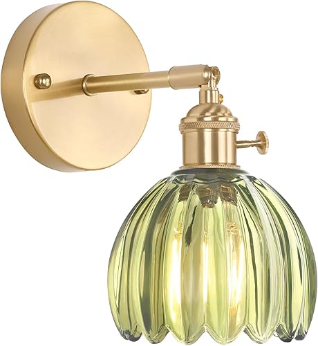 Miniatura 17 de Candelabro de Pared Vintage Operado por Batería con Linda Lámpara de Vidrio Transparente de Tulipán, Luz de Pared Recargable Inalámbrica Alimentada