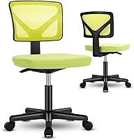 Vista 22 de DUMOS Juego de sillas de escritorio sin brazos, 2 unidades, silla giratoria de oficina en casa ergonómica ajustable con ruedas, sin brazos, cómodas