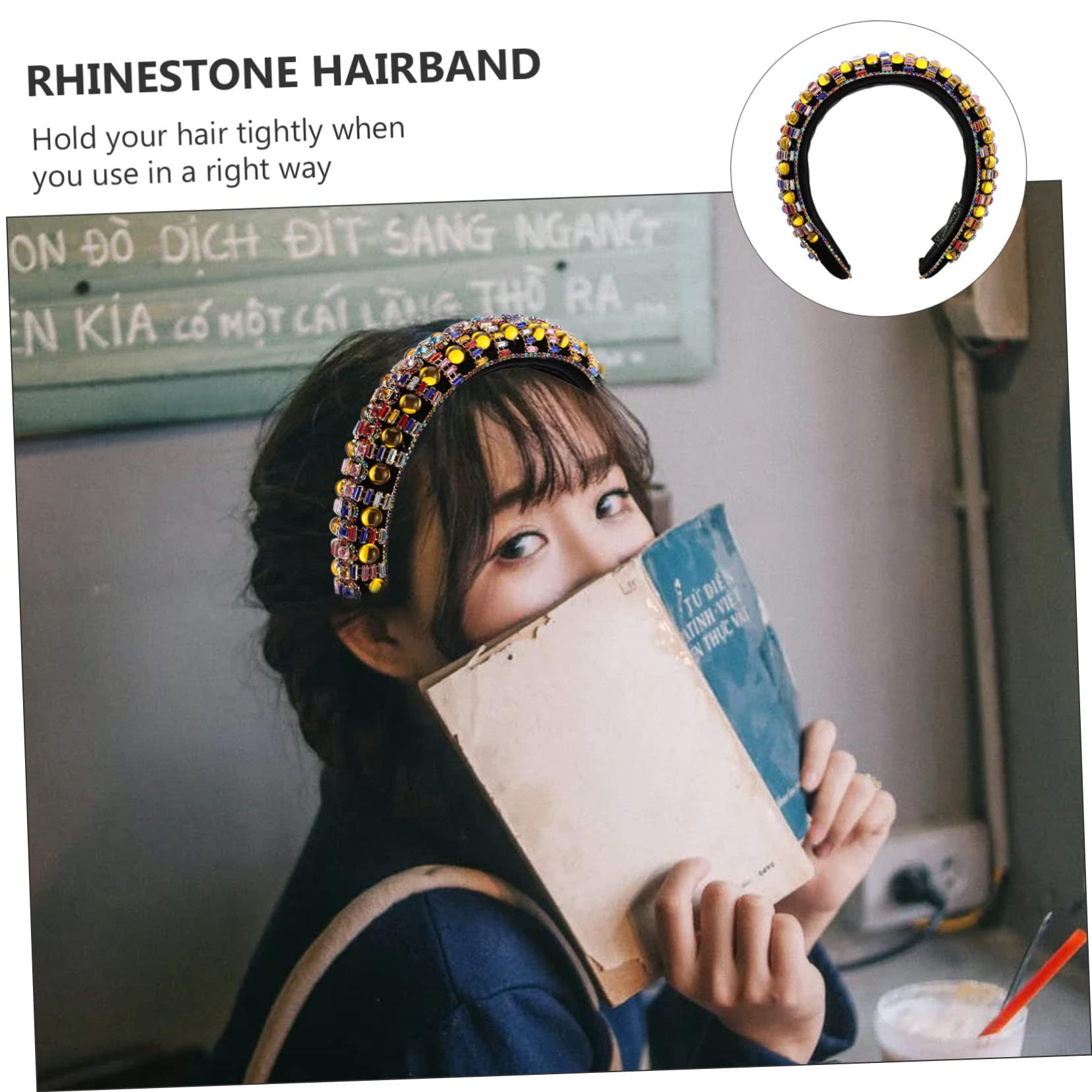Baluue Breites mit Strass und Kristallen Besetztes Gepolstertes Haarband für Damen und Mädchen Modisch und Bequem für Täglichen Gebrauch und Elegante Abendkleider