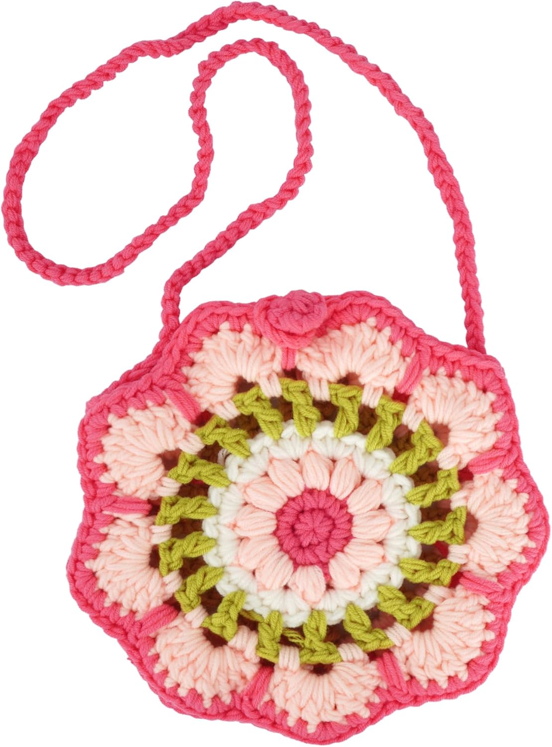 Women Mini Flower Cotton Crochet Crossbody Shoulder Bag Handbag Coin Purse