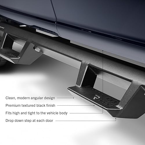 Miniatura 4 de RealTruck EpYx - Escalones para Jeep Gladiator JT  Longitud de la cabina, acero, negro texturizado  EXJ194T-TX  Compatible con Jeep Gladiator JT