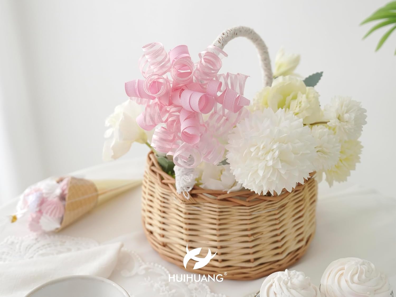 HUIHUANG Pink Gift Bows Self-Adhesive Curly Ribbon Bow 5 inch x 8 Counts Light Pink Bow for Gift Wrapping, Presents, Paper Bag, Baby Shower Favors, Wrapping Accessories, Party Decor - Image 6