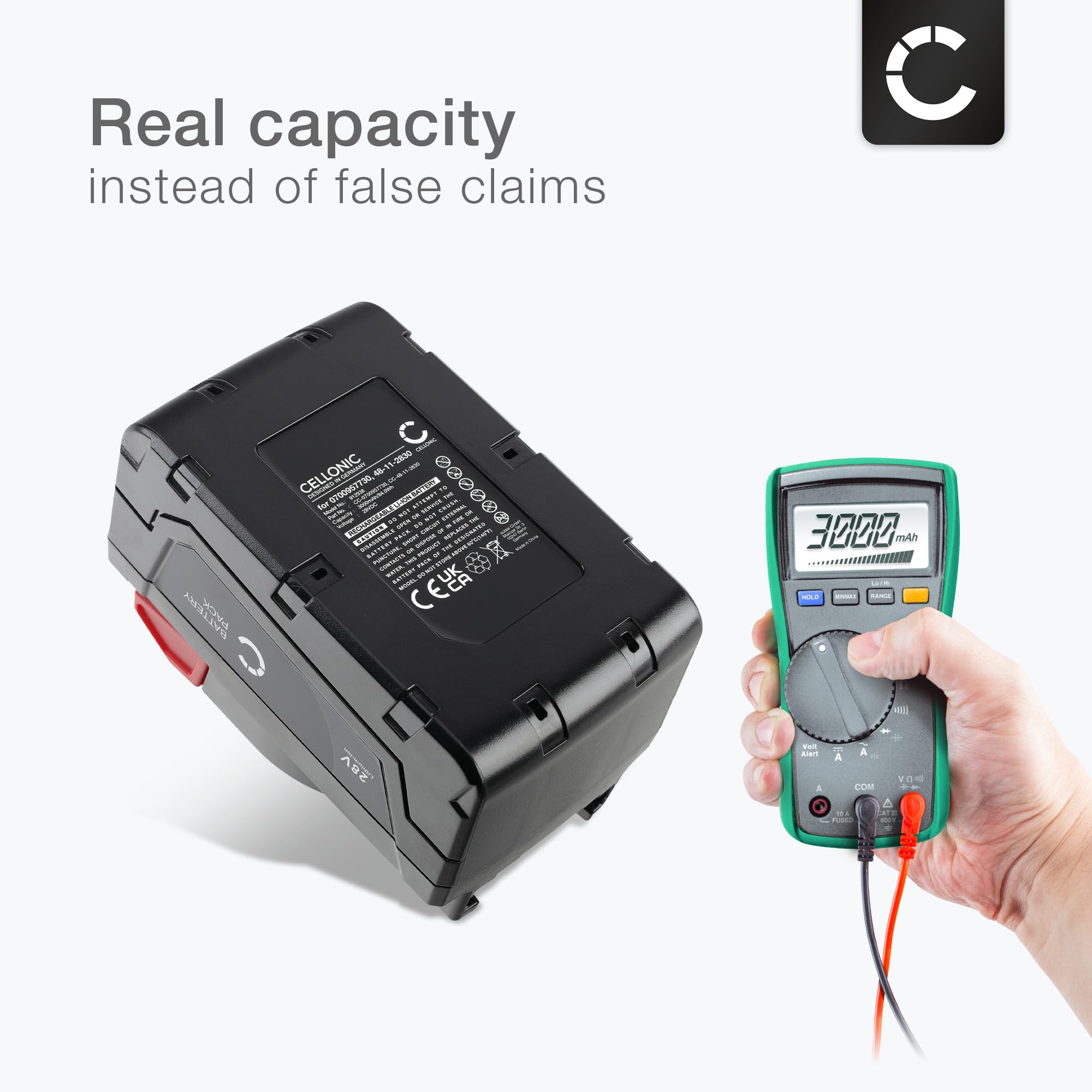 CELLONIC 1x Batería Compatible con Wurth 0700957730, Master H 28-MA | 1x, (3000mAh-28V-Ion de litio), Herramienta Batería, para Wurth BS 28-A Combi 28V, H 28-MA