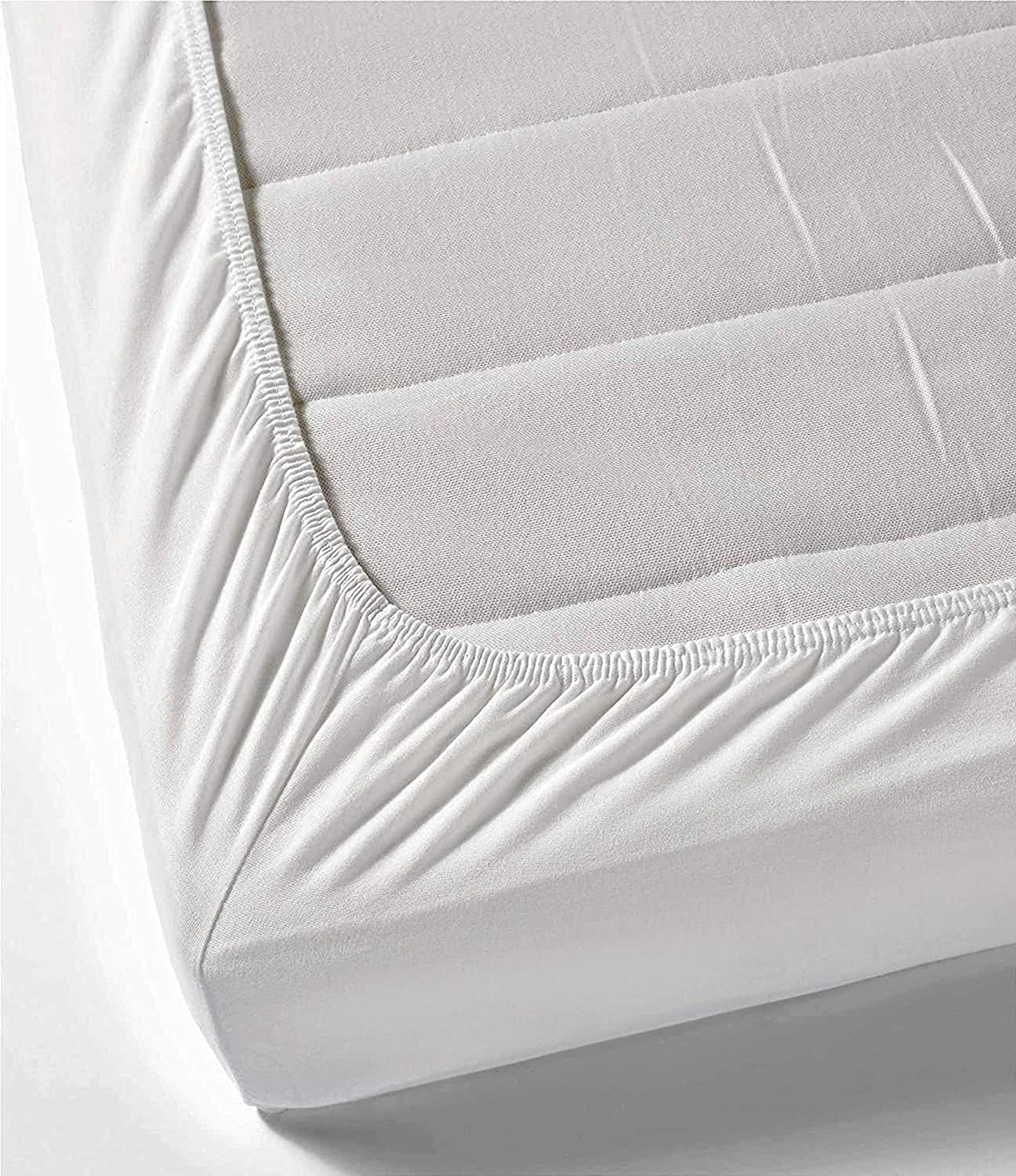 BALAJI EXPORT Super Soft & Luxurious Fitted Bed Sheet 3 PCS Set with Fits Upto 10-inch Mattresses, 400 Thread Count (1 Fitted Sheet and 2 Pillow Cases) 100% Egyptian Cotton-King Size White Solid