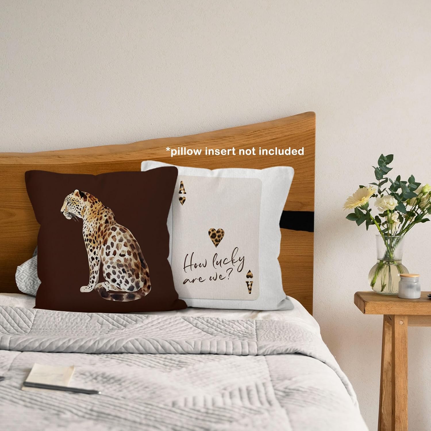 Brown Cheetah Throw Pillow Covers 18x18 Set of 4, Trendy Leopard Lucky 8 Balls Decor Pillow Cases for Teen Girls Dorm Bedroom, Preppy Retro Cheetah Print Pillowcases for Couch Bed Sofa
