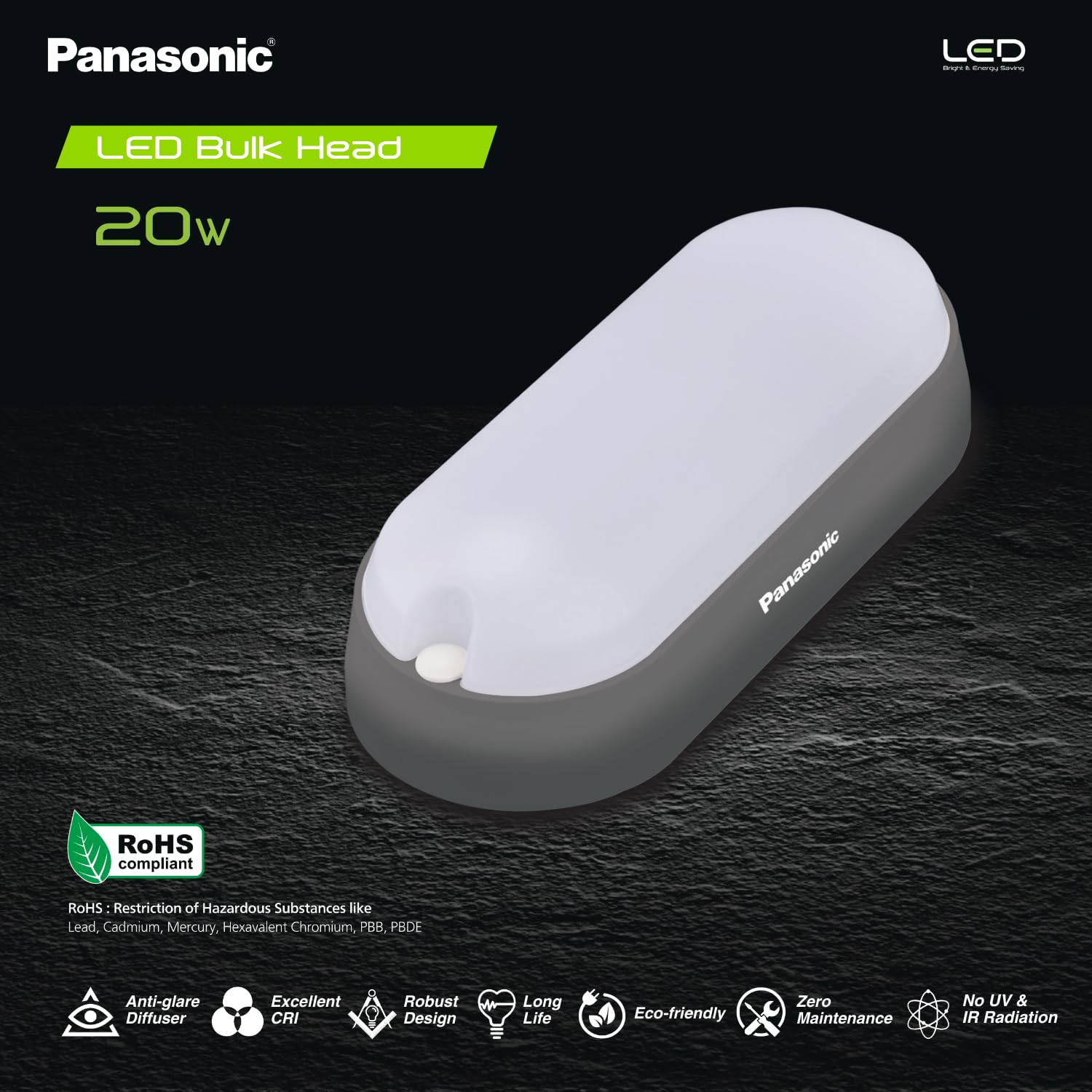 Panasonic LED Bulkhead Light - Outdoor Waterproof -3