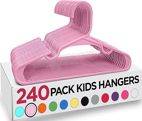 Vista 26 de Utopia Home Paquete de 40 perchas para niños, perchas de plástico de 11.5 pulgadas para armario, perchas para ropa y colgador infantil para armario