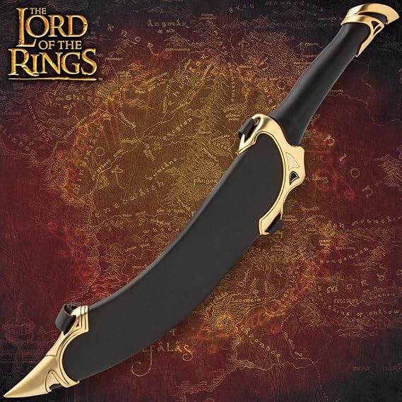 United Cutlery Lord of The Rings Elven Knife of Strider | LOTR Officially Licensed Reproduction | Stainless Steel Blade | Wooden Wall Plaque | Certificate of Authenticity | Full Size Replica | LOTR Officially Licensed Reproduction | Stainless Steel Blade | Wooden Wall Plaque | Certificate of Authenticity