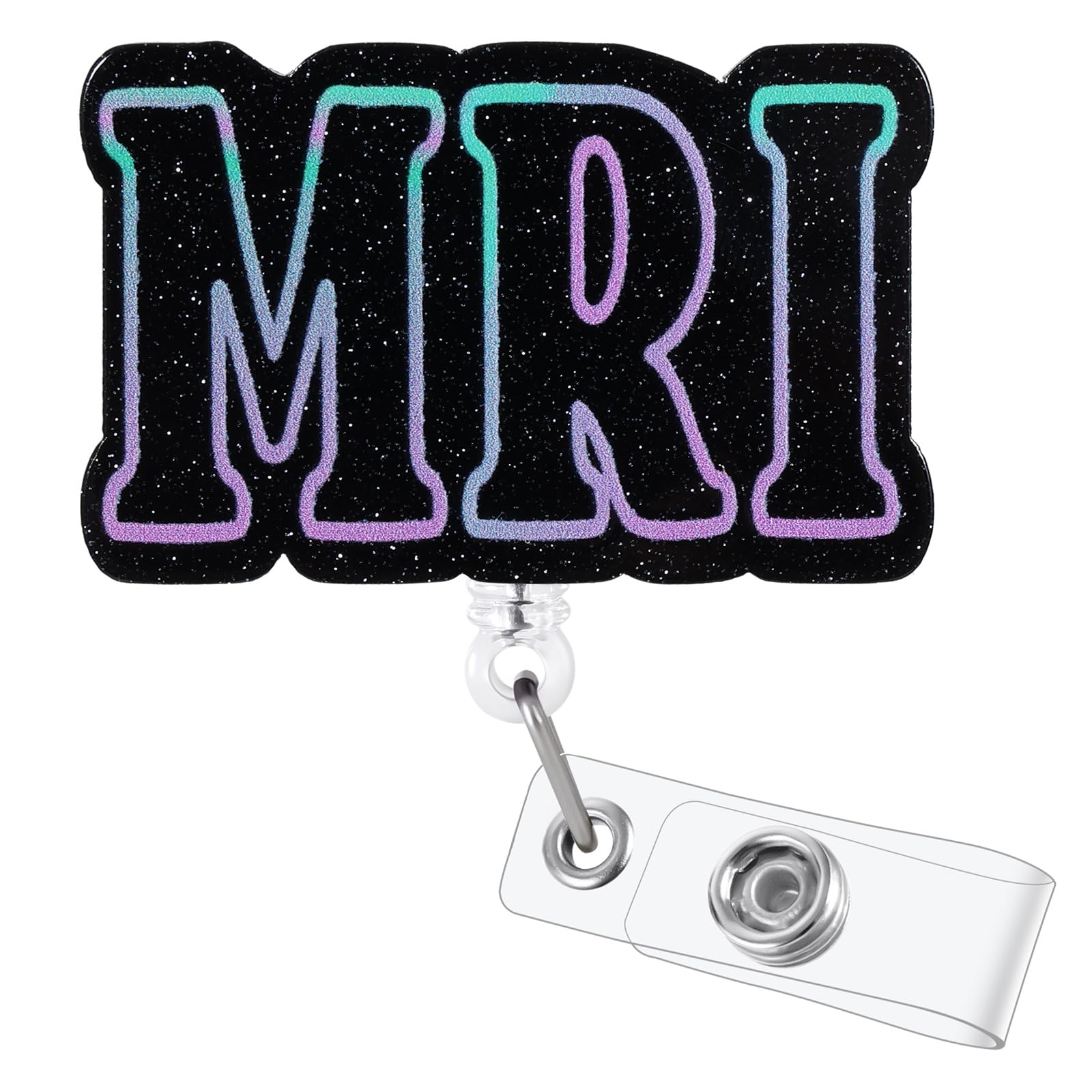 MRI Technologist Badge Reel | Retractable ID Card Badge Holder | Name Tag Medical Work Badge Clip for RN LPN CNA MA ER Night Shift Nurse Nursing Student Doctor | Nurse Gifts | Acrylic｜Alligator Clip