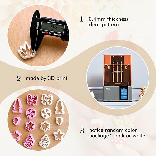 Miniatura 8 de KEOKER Cortadores de arcilla navideña, cortadores de arcilla polimérica de invierno para hacer aretes, cortadores de aretes de arcilla navideña de