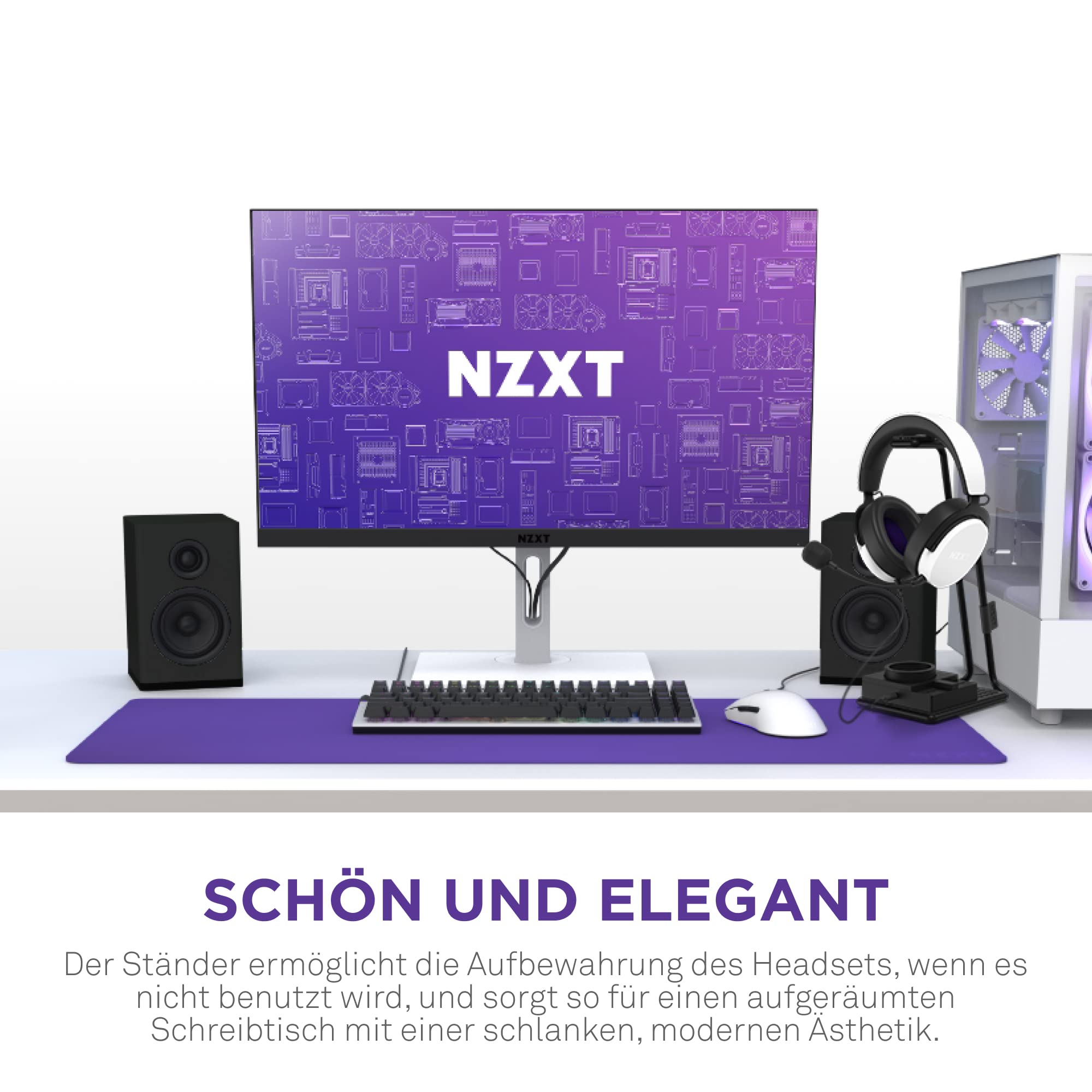 NZXT Relay SwitchMix PC-Gaming-Headset Ständer und Audiomixer – AP-USMSM-B1 - Nahtloses Umschalten zwischen Headset- und Lautsprecheraudio – Mixer in Studioqualität – Schwarz