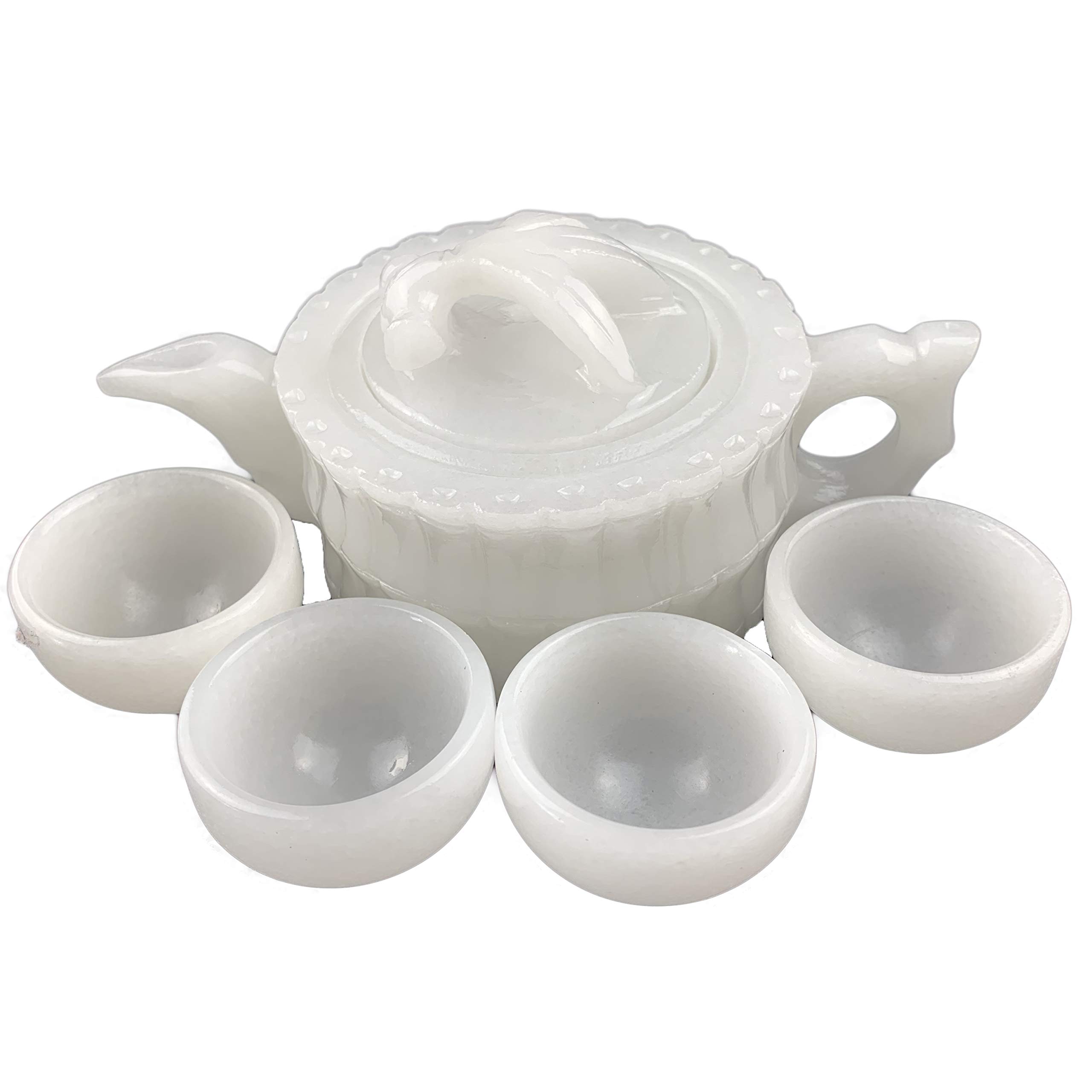 翡翠のカップ2個セット及び中国式ティーポット 茶道具 骨董 翡翠 茶器