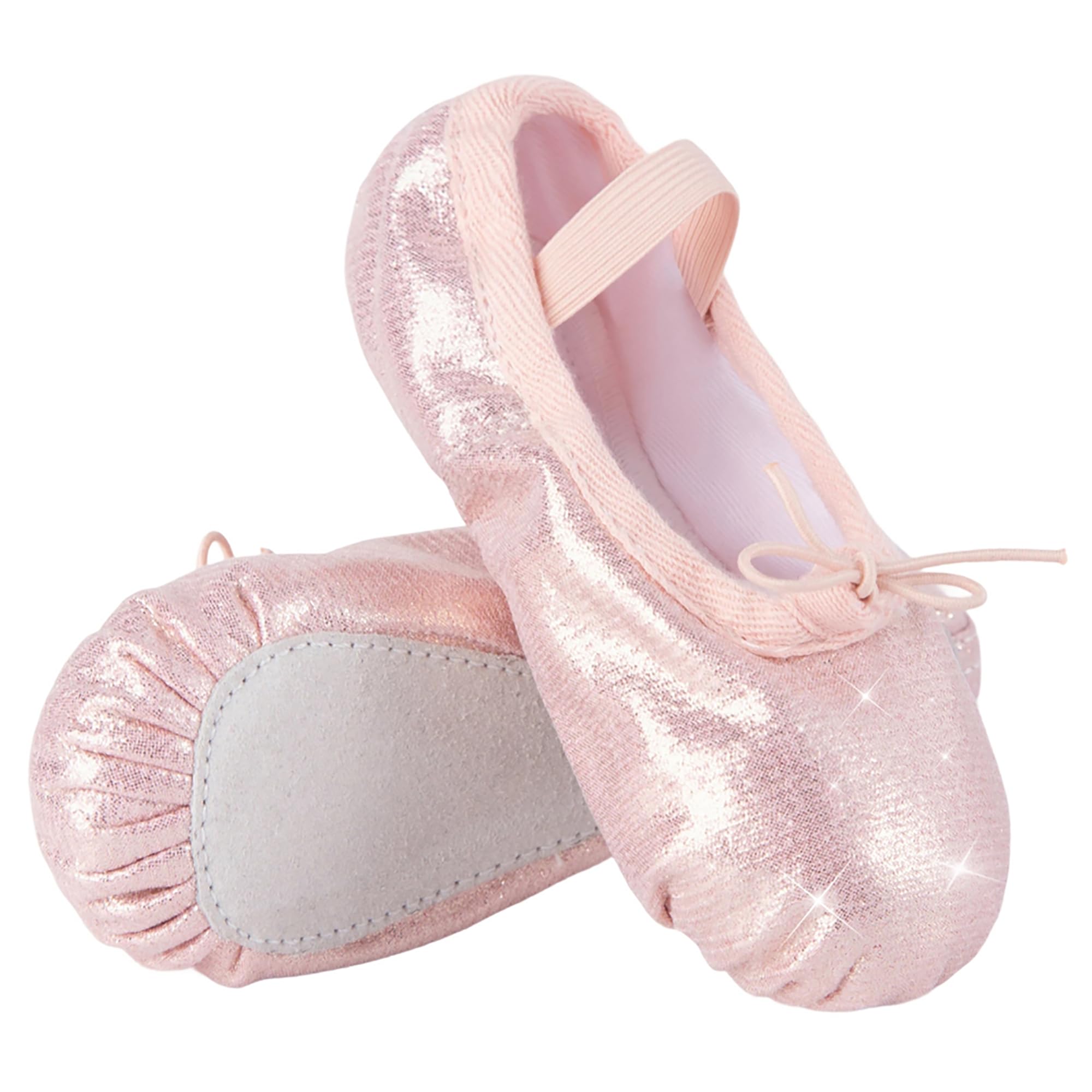 Tancefair Mädchen Glitter Ballettschuhe Kinder Ballettschläppchen Tanzschuhe Geteilte Ledersohle Gymnastikschuh Yogaschuhe für Kinder und Erwachsene