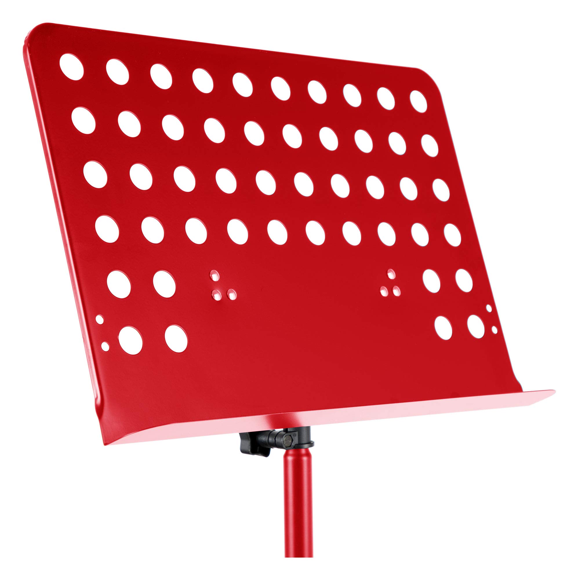 Classic Cantabile Metall Orchesterpult Rot (Lochpult Notenständer, Höhe 58 bis 100 cm einstellbar, Maße der Ablage: 50,0 x 34,8 x 4,5 cm)