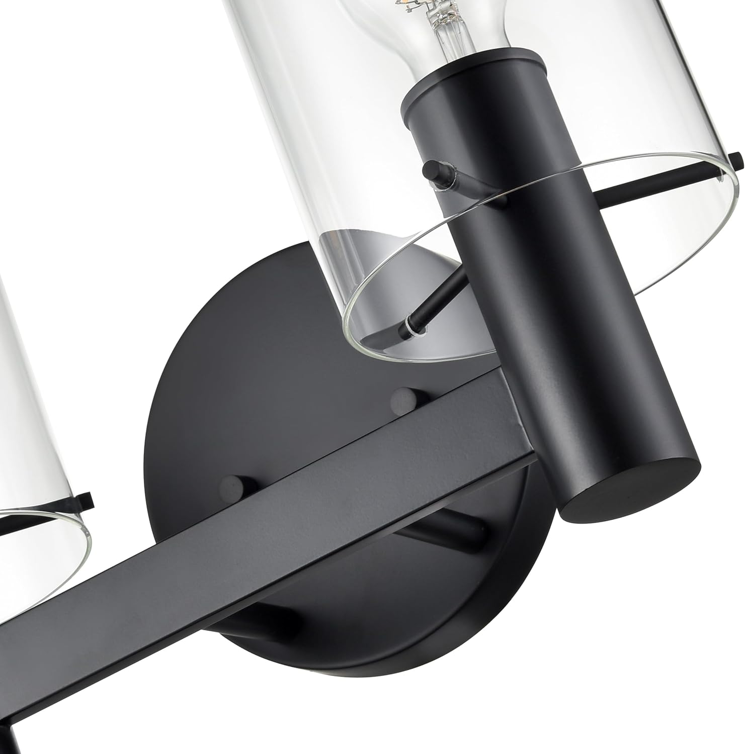 ML Lighting | Apolla Collection | 55102-MB | Indoor 2 Light Vanity in Matte Black with Clear Glass Shade | Elegant and Versatile Design for Any Bathroom