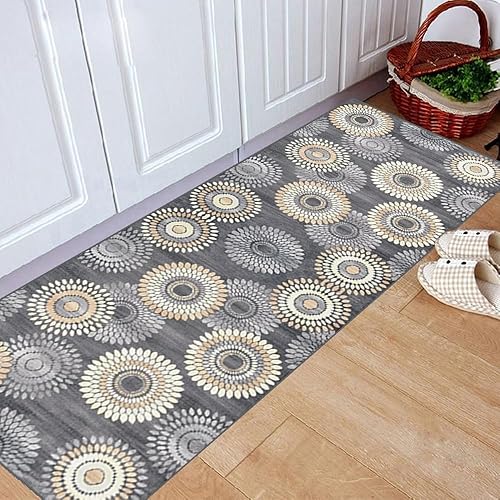 Miniatura 3 de Alfombra antideslizante de 3 x 8 pies 2 pulgadas, para sala de estar, lavable, vintage, alfombra de pasillo para entrada, dormitorio, puerta,