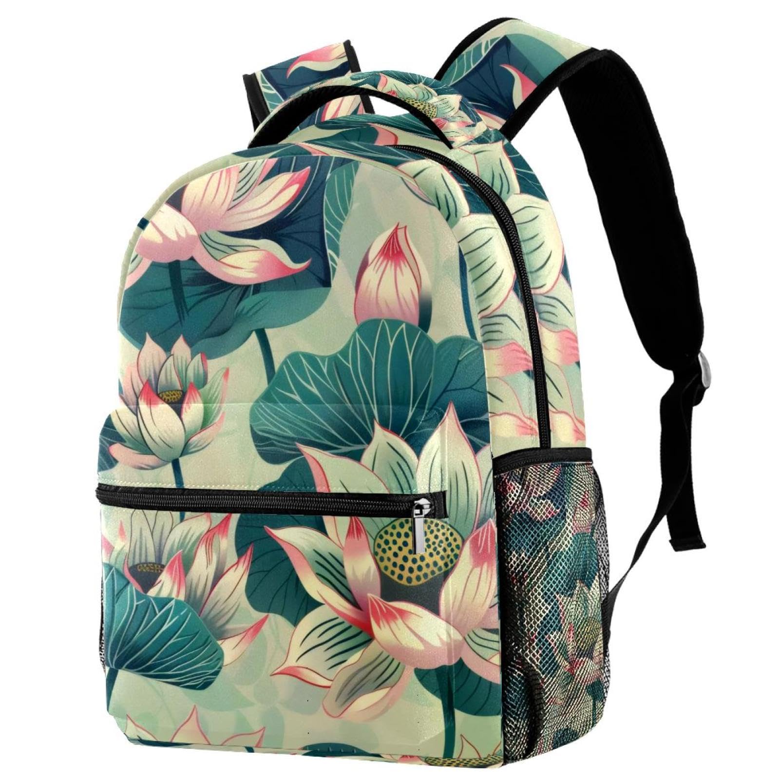 Sac à dos de voyage enfant avec porte-bouteille multicolore style lotus - 7