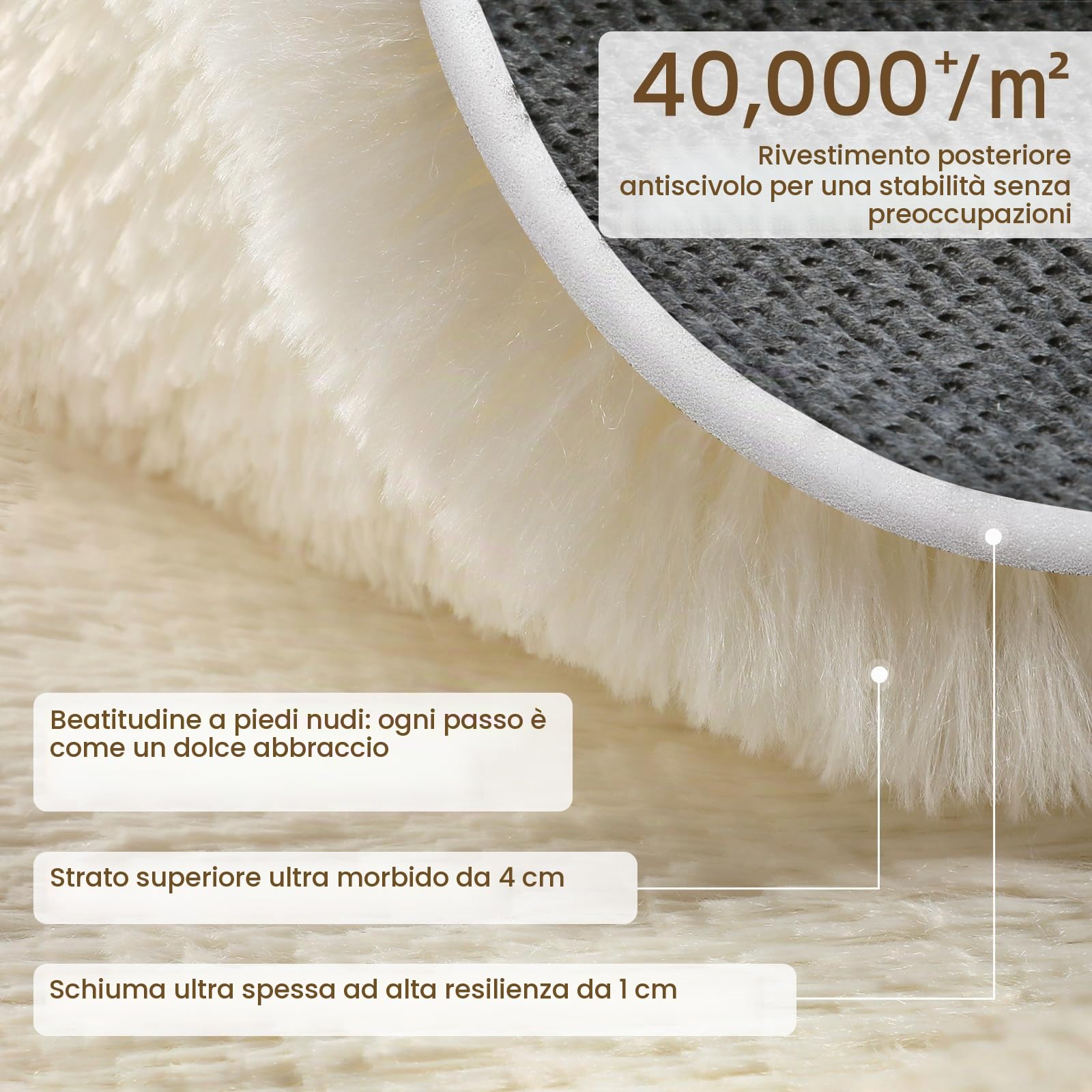 Sour Lemon Tappeto per soggiorno 200 x 300 cm, color crema, per camera da letto, lavabile, antiscivolo, extra large, morbido, moderno, tappeto accanto al tappeto per il soggiorno dei bambini