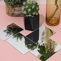 Vista 7 de KALIONE Paquete de 8 espejos irrompibles, hoja de espejo acrílico, mini espejos cuadrados de doble cara, azulejos de espejo de seguridad, espejos