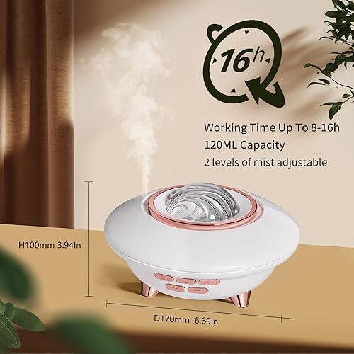 Vista 5 de Essential Oil Diffuser Aromatherapy Diffusers for Home Bedroom,8 Colors Star Projector White Noise Scent Diffuser for Essential Oils,Waterless Auto