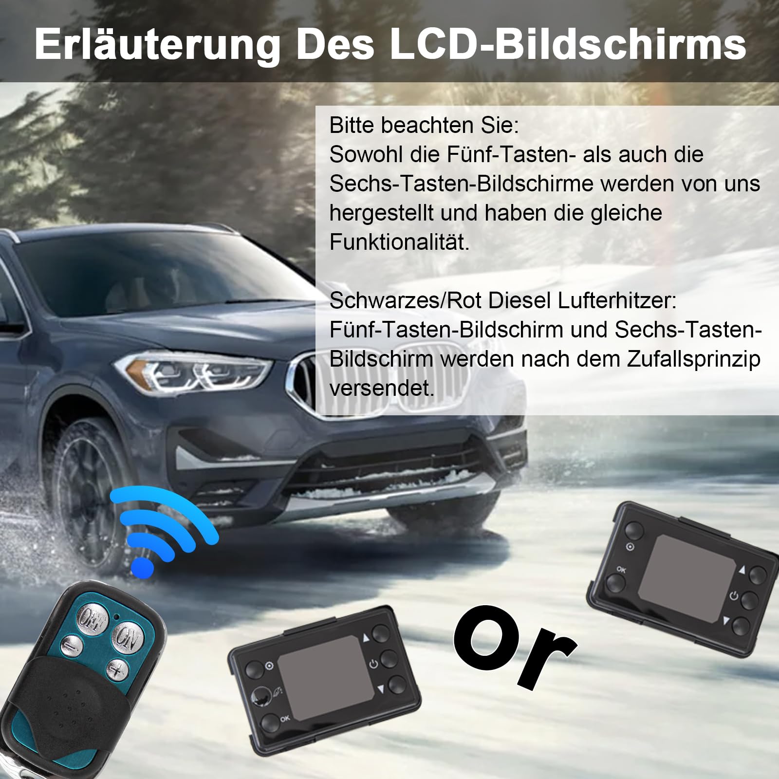 5KW-8KW Diesel Lufterhitzer, 12V Standhezung Diesel Luft Dieselheizung Energieeffizient, Leise mit Fernschalldämpfer und LCD Anzeige, Standheizung für Auto RV Boote LKW Wohnmobil Bus