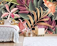 Vista 38 de Papel tapiz tropical de hojas de plátano verde, murales de plantas para dormitorio y sala de estar (no es autoadhesivo)