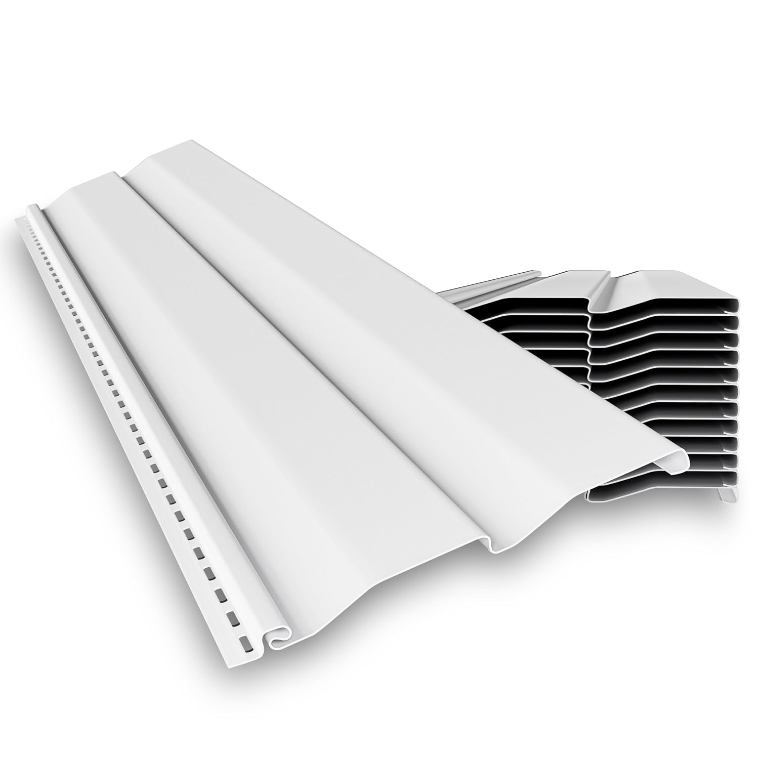 HEXIM Siding Facade Panels Outdoor Facade Cladding Weatherproof Plastic Panels PVC-U Cladding Outdoor Wall House Cladding UV-Resistant 24 Panels White 9.84 m