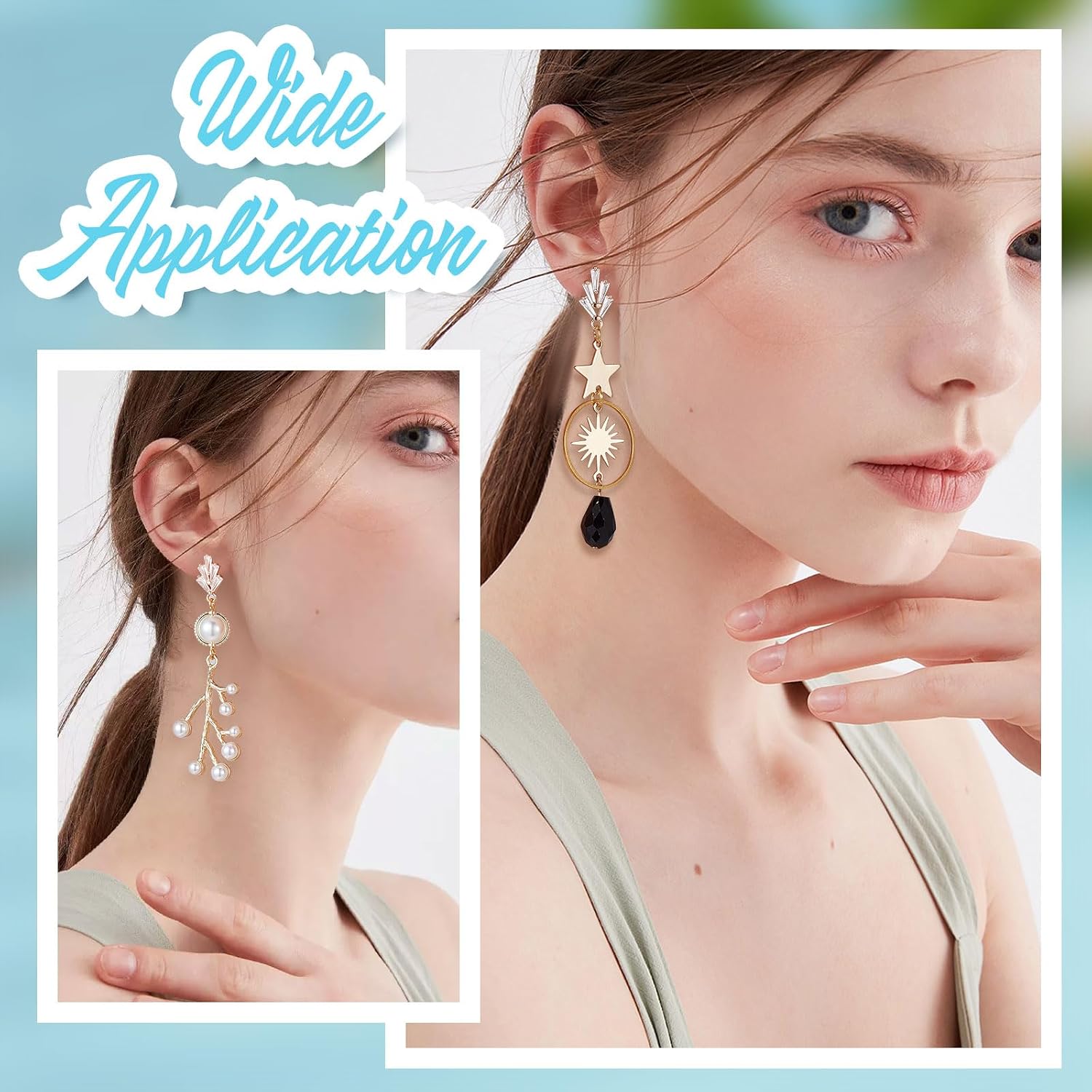 Beebeecraft 1 Box 20Pcs Zirconia Stud Earring Findings 18K Gold Plated Leaf Earring Post with Loop Wheat Shape Earring Findings and Ear Backs for Spring Birthday DIY Date Gift Jewellery Making