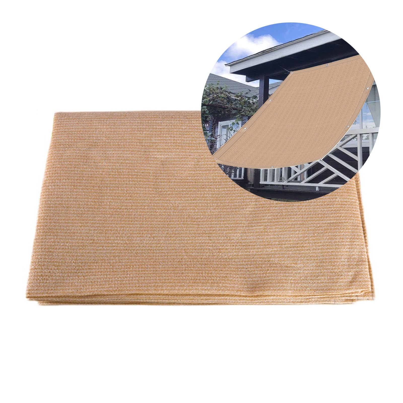 Garden Shade Cloth Beige Shade Cover 9.9X23FT 16.4X39.4FT 26X42.6FT 45.9X45.9FT 90% Shading Sun Shade Net for Green House, Garden, Pergola, Pools, Dump Truck(Size:13x32.8ft)
