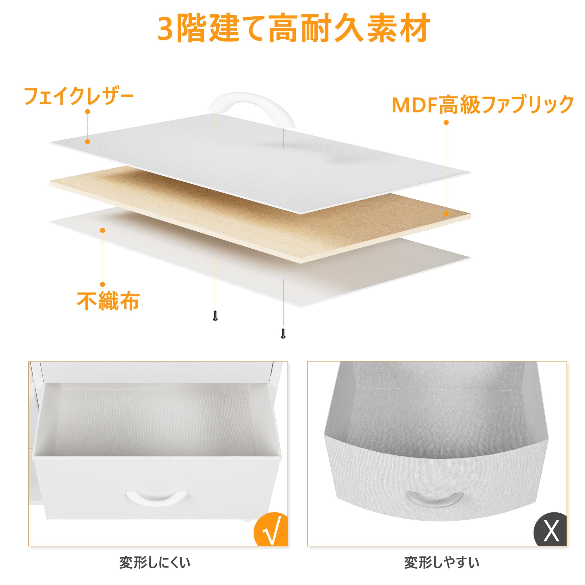 Amazon｜Nicehill チェスト タンス 収納チェスト 幅100.0㎝ x 奥行き30