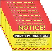 ECSiNG 10pcs Parking Notice Stickers for "Private Parking" Violation Notice Strong Self-Adhesive Adhesive A5 Size Tear Open and Stick Noticeable Glare Reminder and Warning