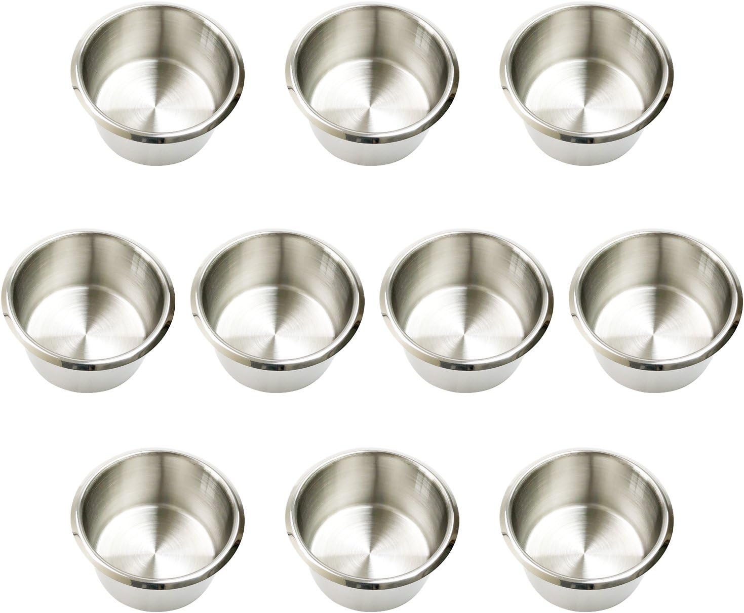 Game Table Cup Holder Insert - 10 Stainless Steel Drop in Large Drink Cup Hol...