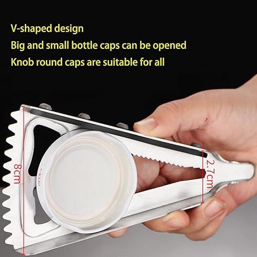 Miniatura 4 de Abridor de botellas de cerveza de acero inoxidable 6 en 1 tarro oral para manos débiles, raspador de escamas de pescado, destornillador, herramienta