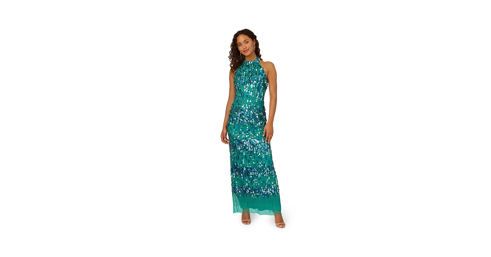 Amazon.com: Adrianna Papell Women's Beaded Halter Long Dress Amazon.com: Adrianna Papell Women's Beaded Halter Long Dress