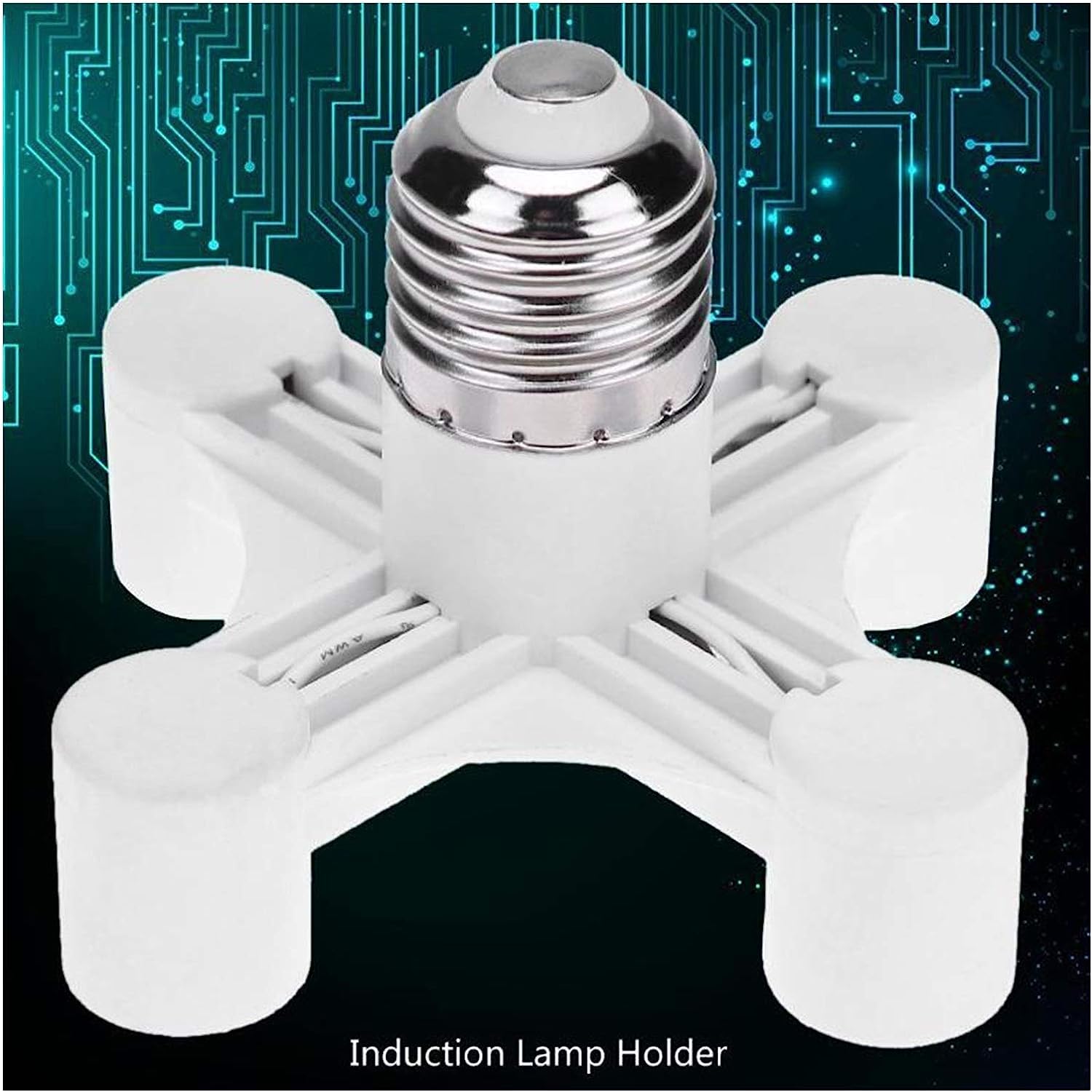 Presa di Ricambio in plastica per portalampada, Adattatore for portalampada da E27 a E14, Splitter a 3 e 4 Teste(4 to 1)