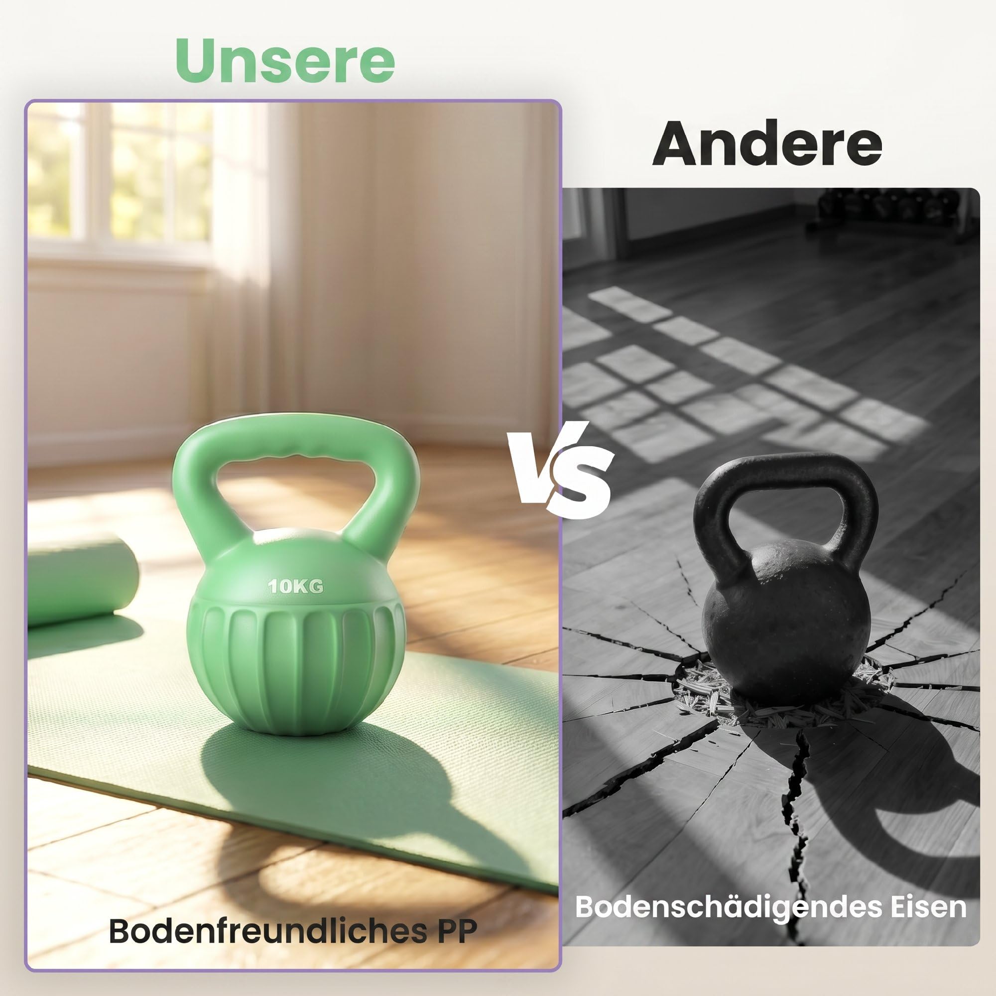 SPORTNOW Kettlebell Kugelhantel 6 kg Gewicht-Hantel mit Sand befüllt für Anfänger Zuhause Krafttraining