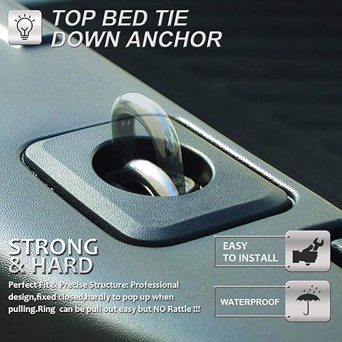 Miniatura 3 de Anclajes de amarre para caja de camión, anclajes de pared laterales retráctiles para F-150 1998-2014, Super Duty 1998-2016 (2) 2 piezas