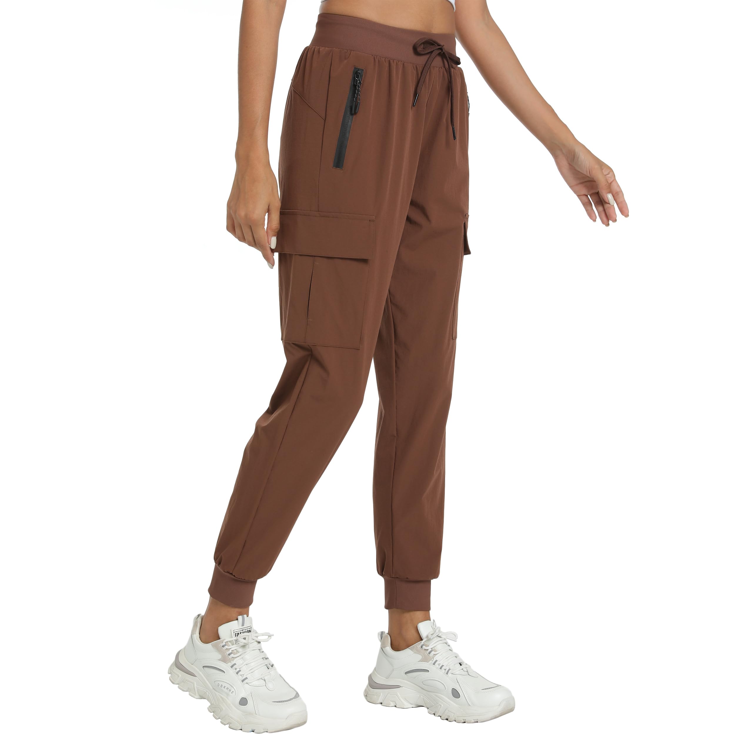 Womens Cargo Hiking Pants with 4 Pockets Lightweight Quick Dry Joggers | Moisture Resistant, UPF treatment, Breathable, For Workout Travel Camping lounge