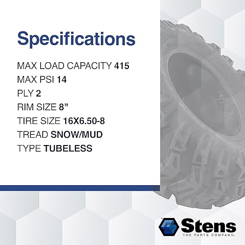 Miniatura 4 de Stens 160-687 K478 Kenda Neumático, 16 "x 6.50"-8", 2 capas, negro