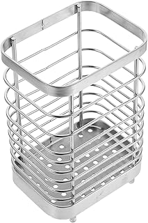 Zerodeko Stainless Steel Chopstick Holder Utensil Crock Daily Use Cutlery Holder Spoon Holder Dishes Drying Rack Flatware Drying Basket Sturdy Utensil Holder Tableware Shelf
