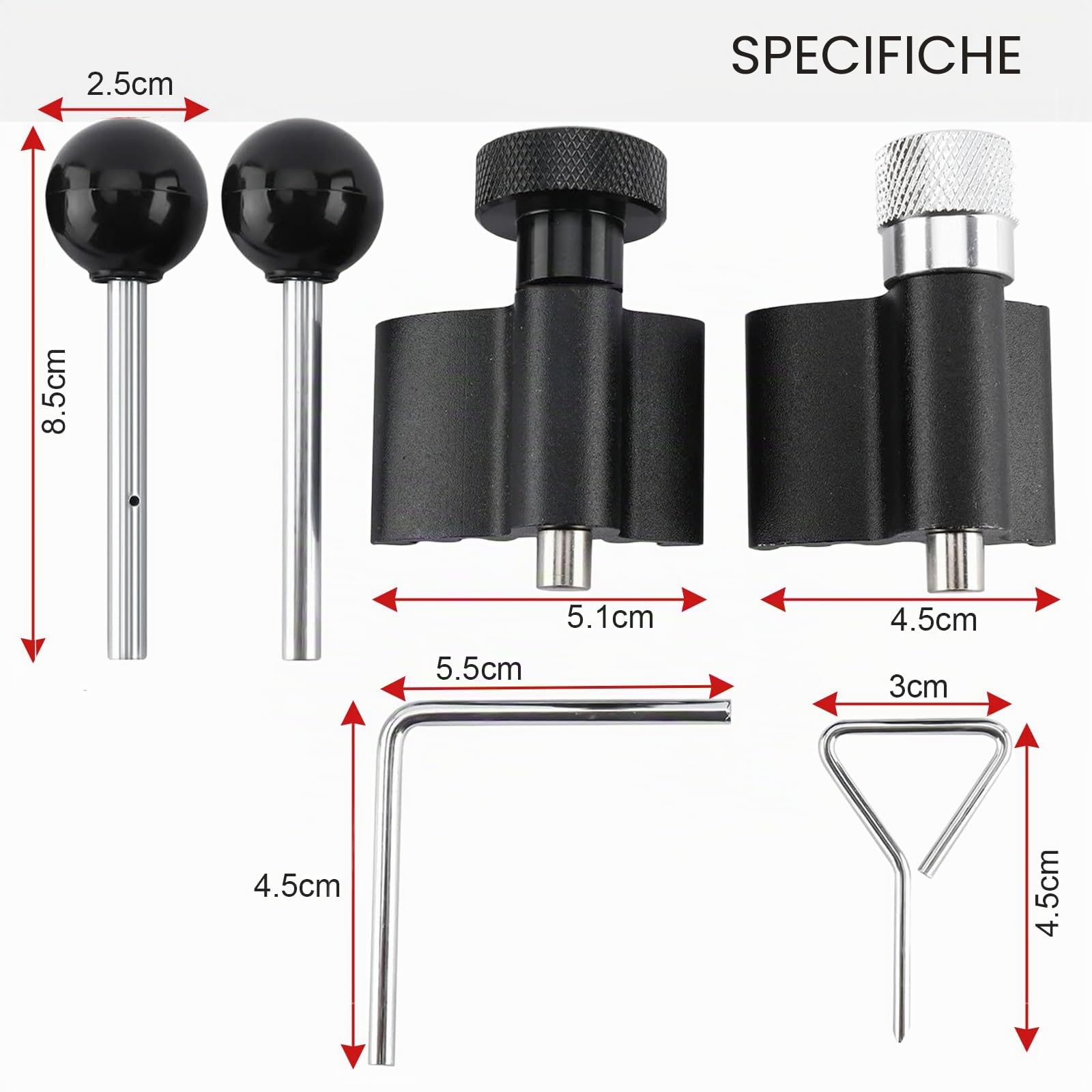 FreeTec Set di Attrezzi Distribuzione, 6 Pezzi Messa in Fase Attrezzo Fase del Motore Diesel, Strumento di Bloccaggio Distribuzione Cinghia per VW Audi VAG Skoda Seat Golf 1.2 1.4 1.6 1.9 2.0 TDi